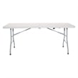 6' Resin Rectangular Multi Purpose Center Fold Table in Gray