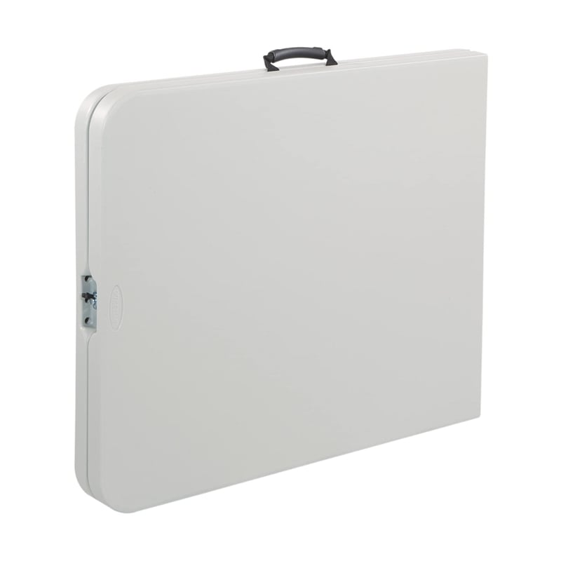 6' Resin Rectangular Multi Purpose Center Fold Table in Gray