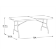 6' Resin Rectangular Multi Purpose Center Fold Table in Gray
