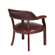 Traditional Guest Chair in Oxblood Red Vinyl