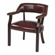 Traditional Guest Chair in Oxblood Red Vinyl