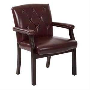 traditional vinyl visitors chair with padded arms