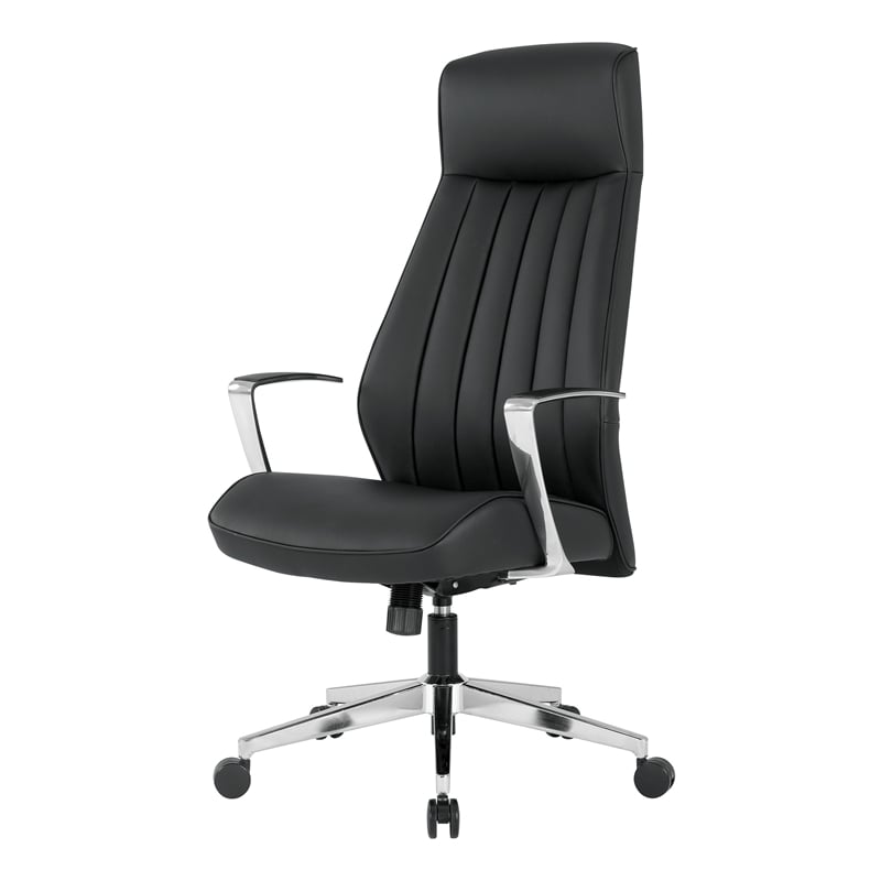 High Back Office Chair in Dillon Black in Antimicrobial Fabric