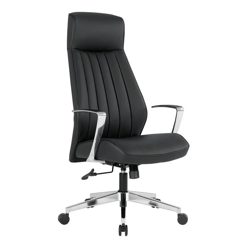 High Back Office Chair in Dillon Black in Antimicrobial Fabric