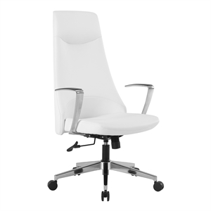 high back office chair in dillon snow white in antimicrobial fabric