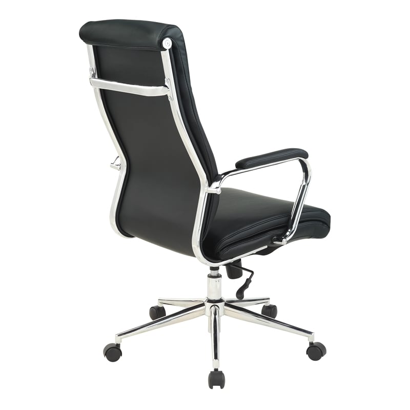High Back Manager's Chair with Dillon Black Fabric and Chrome Base