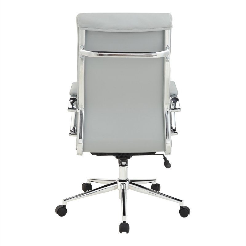 High Back Manager's Chair with Dillon Steel Gray Fabric and Chrome Base
