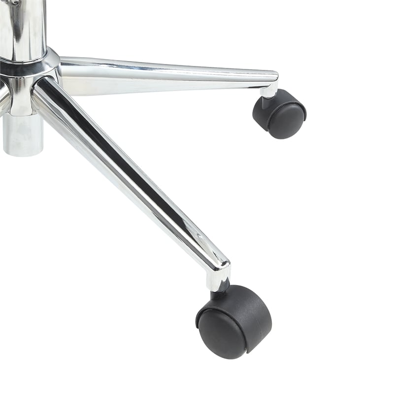 Mid Back Manager's Chair with Dillon Snow White Fabric and Chrome Base