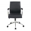 Mid Back Manager's Chair with Dillon Black Fabric and Chrome Base