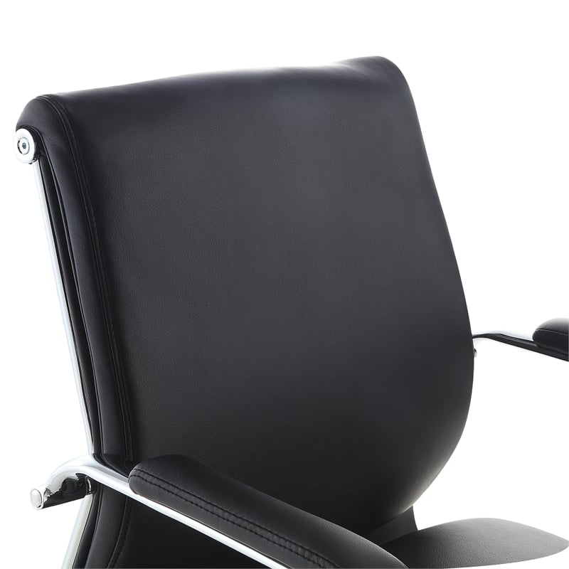 Mid Back Manager's Chair with Dillon Black Fabric and Chrome Base