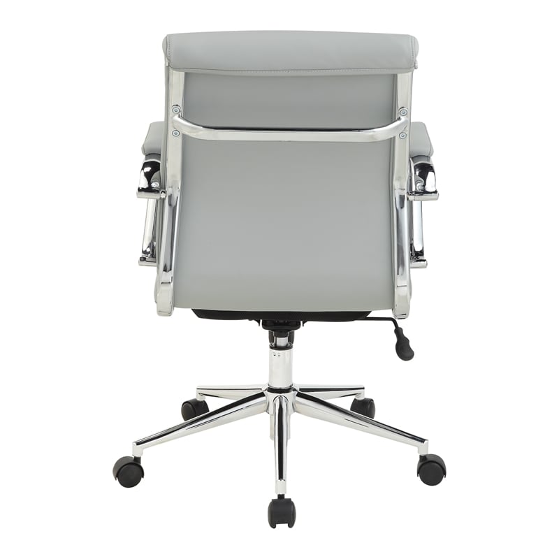 Mid Back Manager's Chair with Dillon Steel Gray Fabric and Chrome Base