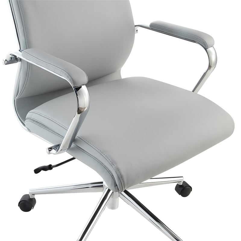Mid Back Manager's Chair with Dillon Steel Gray Fabric and Chrome Base
