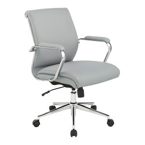 Mid Back Manager's Chair with Dillon Steel Gray Fabric and Chrome Base