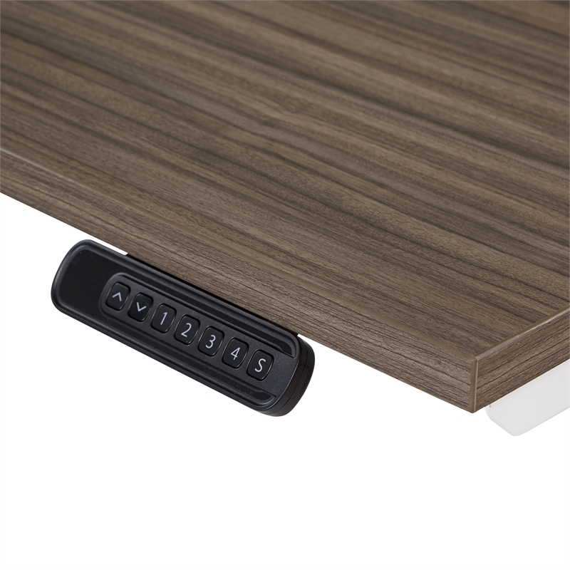 Prado Table with Urban Walnut Engineered Wood Top and White Base