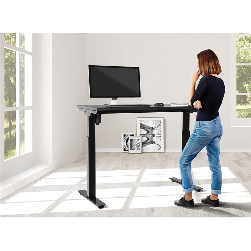 Prado Table with Black Engineered Wood Top and Base 2-Stage One Motor