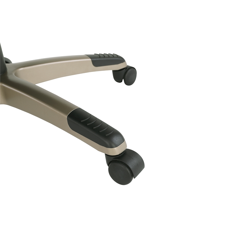 Executive Taupe Gray Bonded Leather Chair with Cocoa Coated Nylon Base