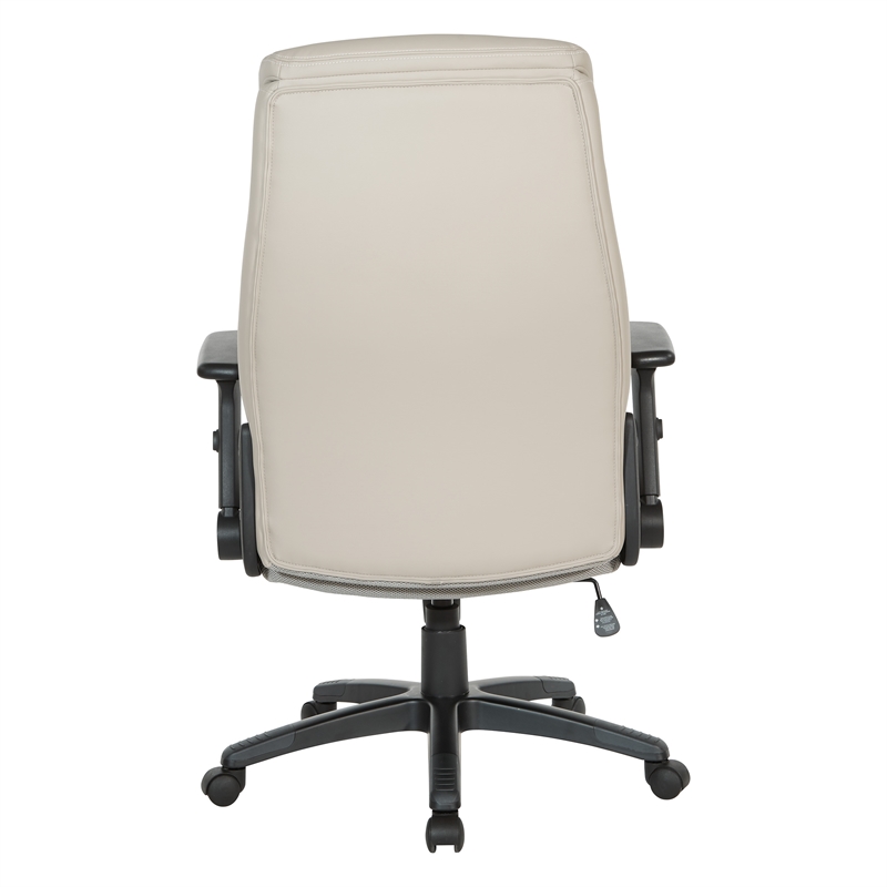 Executive High Back Taupe Gray Bonded Leather Office Chair