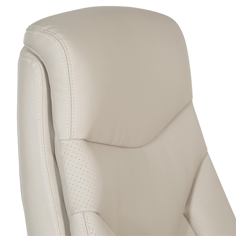 Executive High Back Taupe Gray Bonded Leather Office Chair