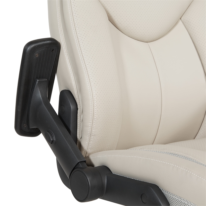 Executive High Back Taupe Gray Bonded Leather Office Chair