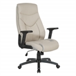 Executive High Back Taupe Gray Bonded Leather Office Chair