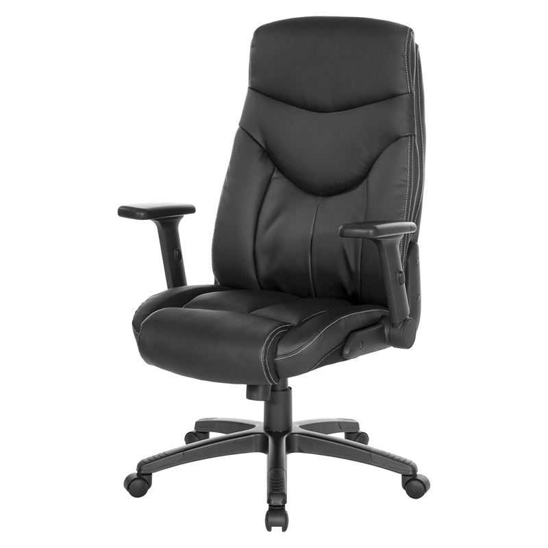 Executive High Back Black Bonded Leather Office Chair