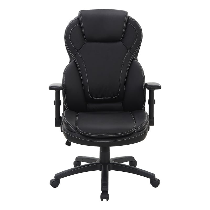Executive High Back Black Bonded Leather Office Chair