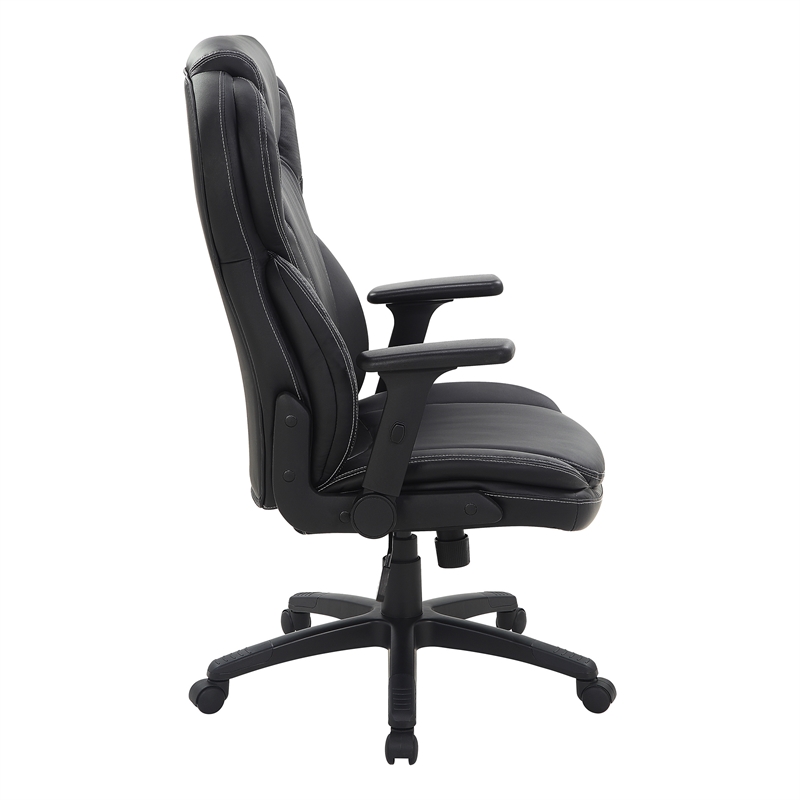 Executive High Back Black Bonded Leather Office Chair