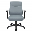 Mid-Back Managers Office Chair with Flip Up Arms in Charcoal Gray Faux Leather