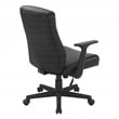 Mid-Back Managers Office Chair with Flip Up Arms in Black Faux Leather