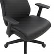 Mid-Back Managers Office Chair with Flip Up Arms in Black Faux Leather