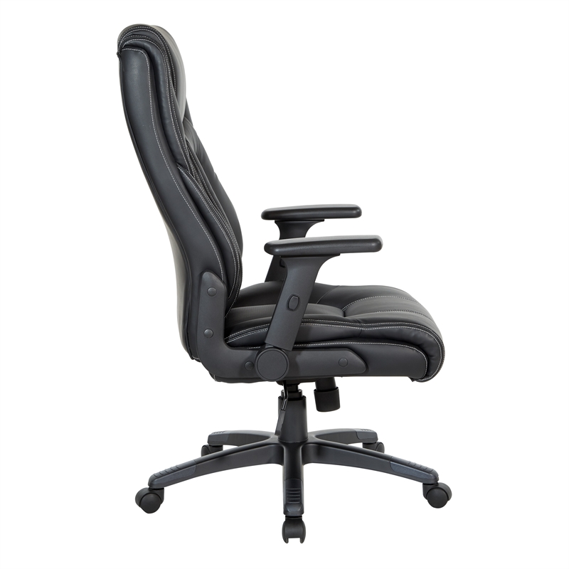 Executive High Back Office Chair in Black Bonded Leather