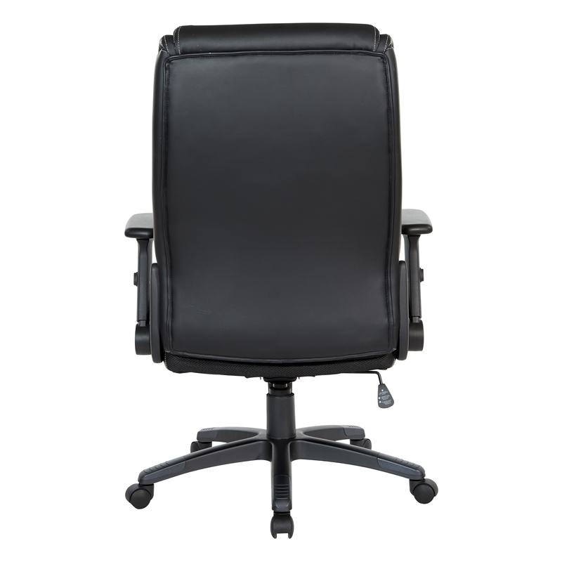 Executive High Back Office Chair in Black Bonded Leather
