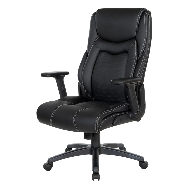 Executive High Back Office Chair in Black Bonded Leather