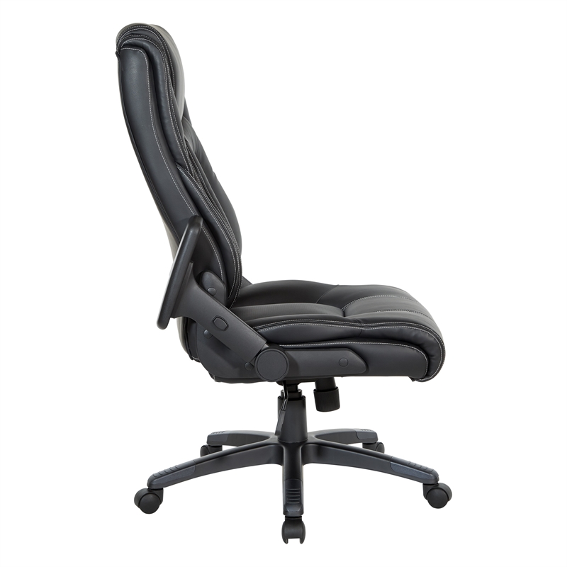 Executive High Back Office Chair in Black Bonded Leather