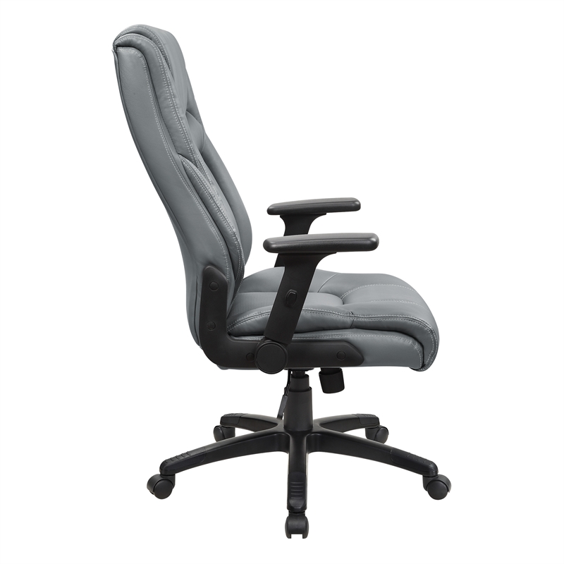 Executive High Back Office Chair in Charcoal Gray Bonded Leather