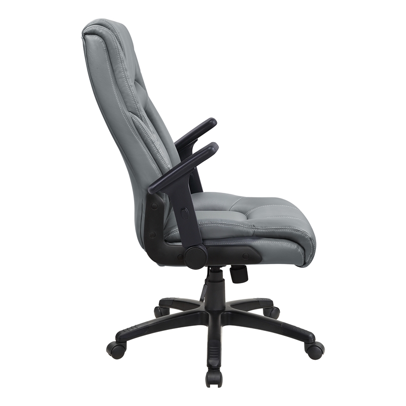 Executive High Back Office Chair in Charcoal Gray Bonded Leather