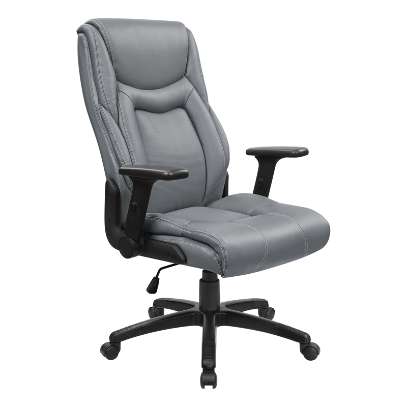 Executive High Back Office Chair in Charcoal Gray Bonded Leather