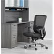 Black Vertical Mesh Back Manager's Chair with Black Bonded Leather Seat