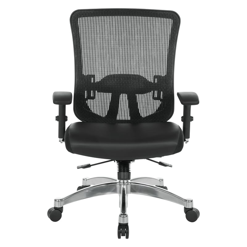 Black Vertical Mesh Back Manager's Chair with Black Bonded Leather Seat