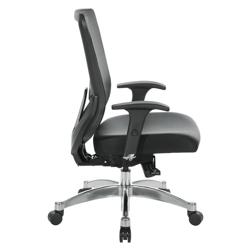 Black Vertical Mesh Back Manager's Chair with Black Bonded Leather Seat