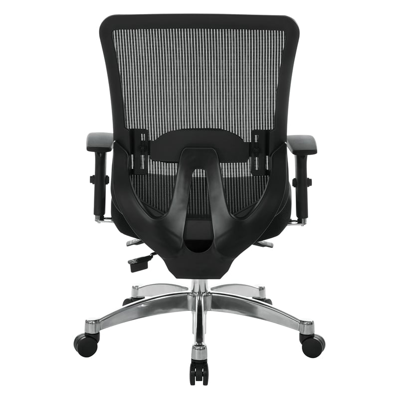 Black Vertical Mesh Back Manager's Chair with Black Bonded Leather Seat