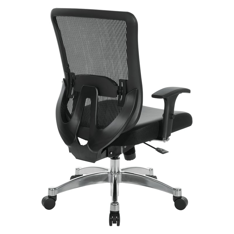 Black Vertical Mesh Back Manager's Chair with Black Bonded Leather Seat
