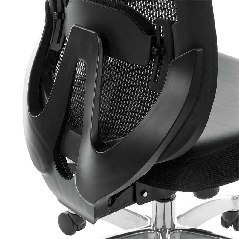 Black Vertical Mesh Back Manager's Chair with Black Bonded Leather Seat