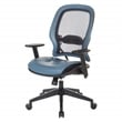Dark Air Grid Back Managers Office Chair with Dillon Blue Fabric Seat