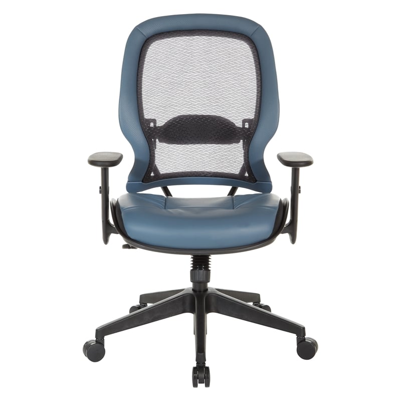 Dark Air Grid Back Managers Office Chair with Dillon Blue Fabric Seat