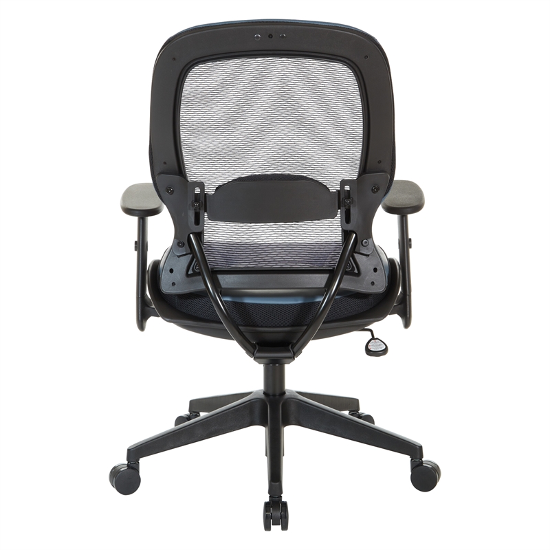 Dark Air Grid Back Managers Office Chair with Dillon Blue Fabric Seat