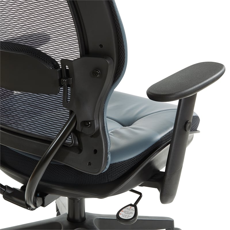 Dark Air Grid Back Managers Office Chair with Dillon Blue Fabric Seat