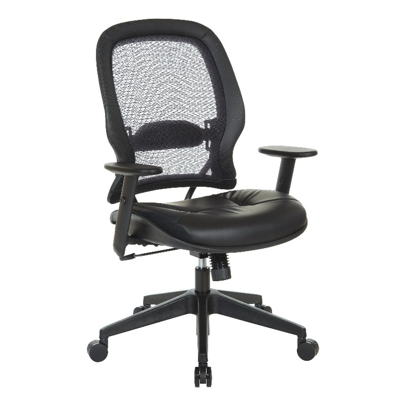 Dark Air Grid Back Managers Office Chair with Dillon Black  Fabric Seat