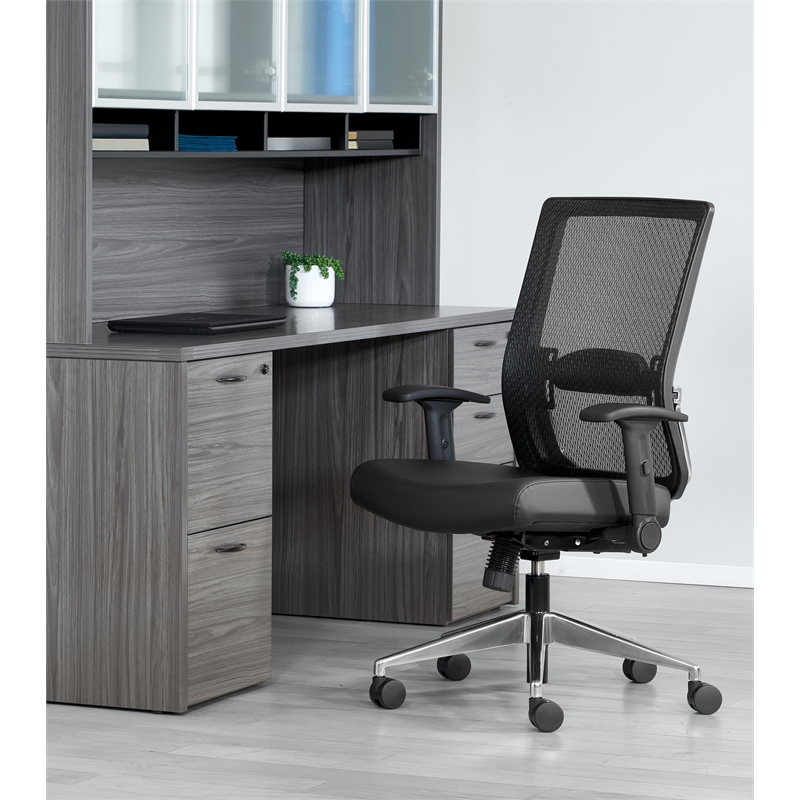Black Matrix Back Manager's Office Chair with Dillon Black  Fabric Seat