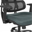 Vertical Black Mesh Back Chair in Gray Custom Fabric Seat
